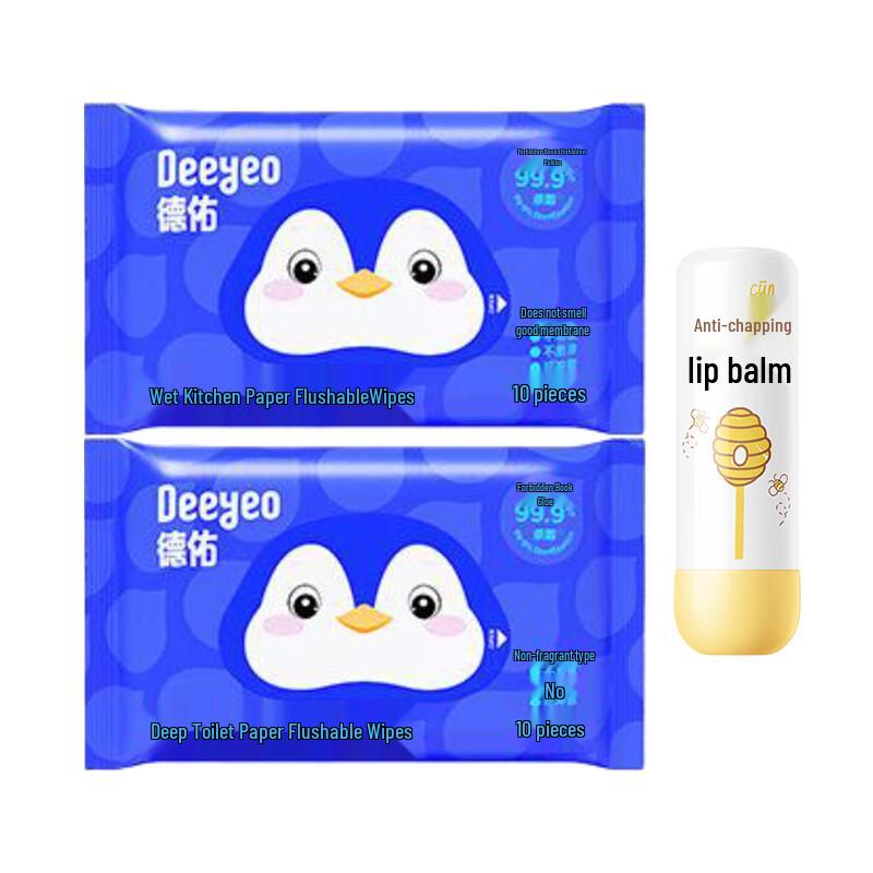 DeYou Wet Toilet Wipes & Kids Lip Balm Set