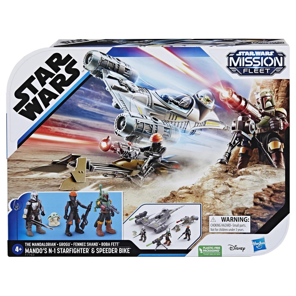 STAR WARS Mission Fleet Mando Starfighter Maßstab Mandalorianer Actionfigur Set für Jungen und Mädchen N-1 2,5-Zoll 4-jährig (Exklusiv bei Amazon)