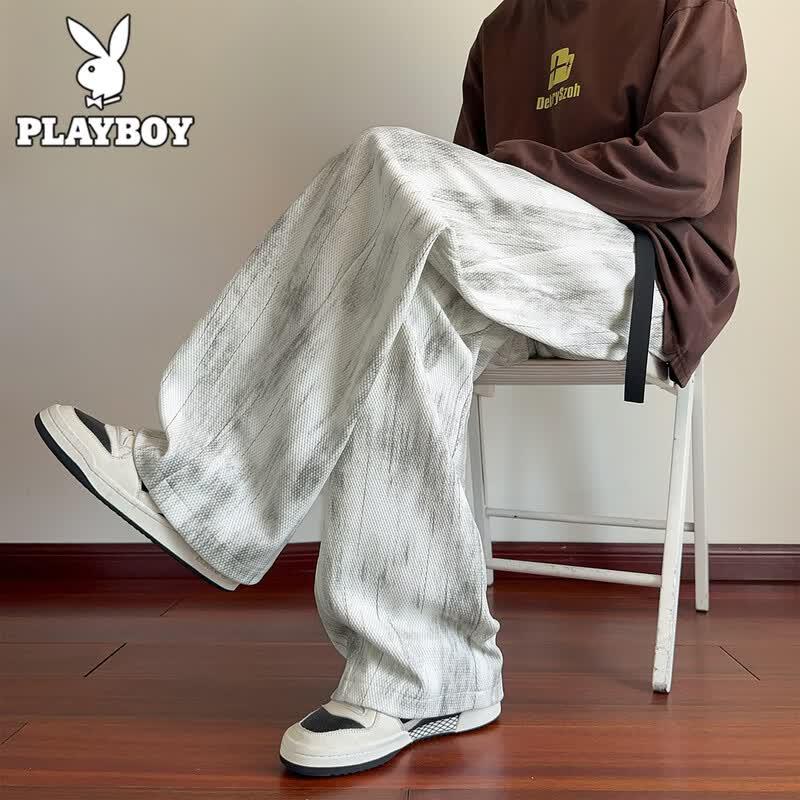 

Playboy Men s Textured Tie-dye Straight Casual Pants 3XL
