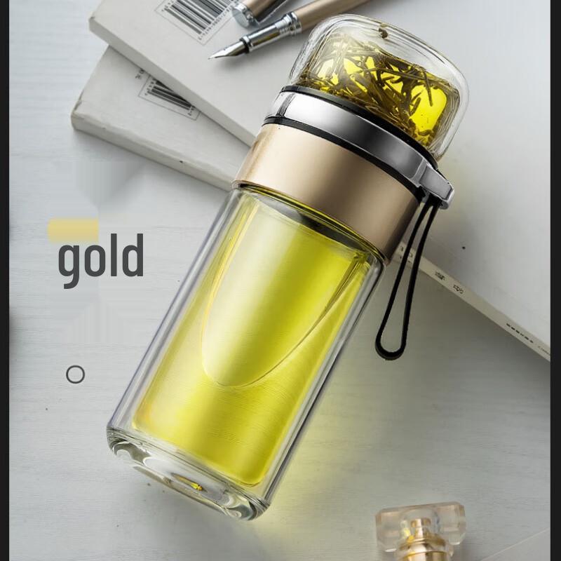FAWLES Double-Layer Glass Tea Infuser Bottle