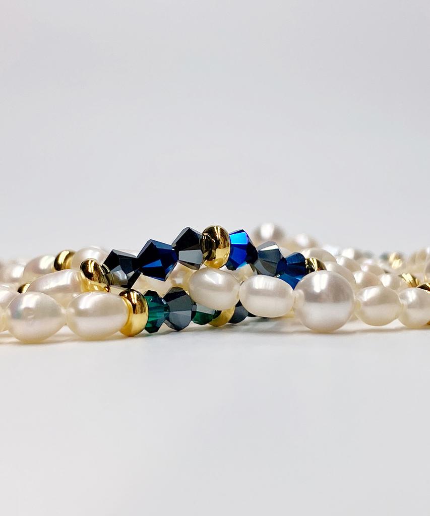 Kudos Freshwater Pearl + Crystal Bead Necklace