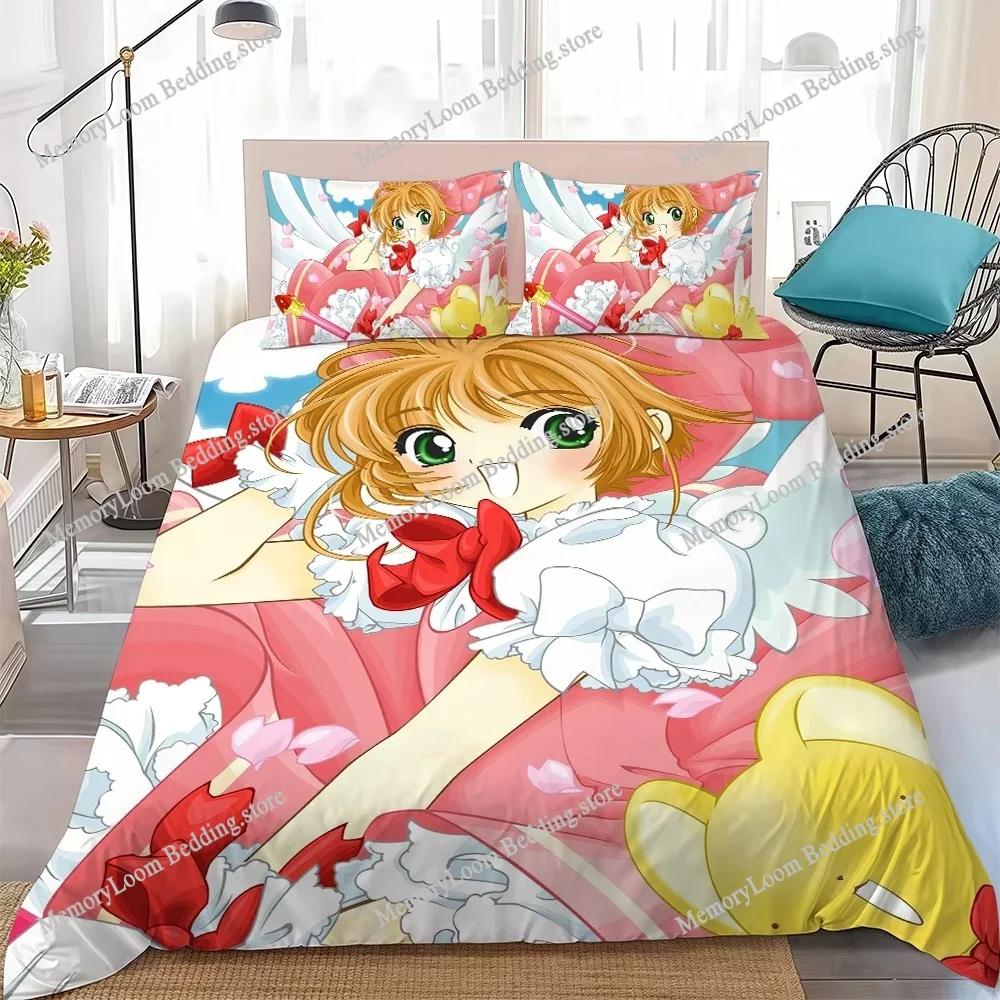 Anime C-Cardcaptor-Sakura Duvet Cover Set Home Style Bedding Soft Laundry Cotton Bed Four Seasons Student Dormitory Luxury Gift