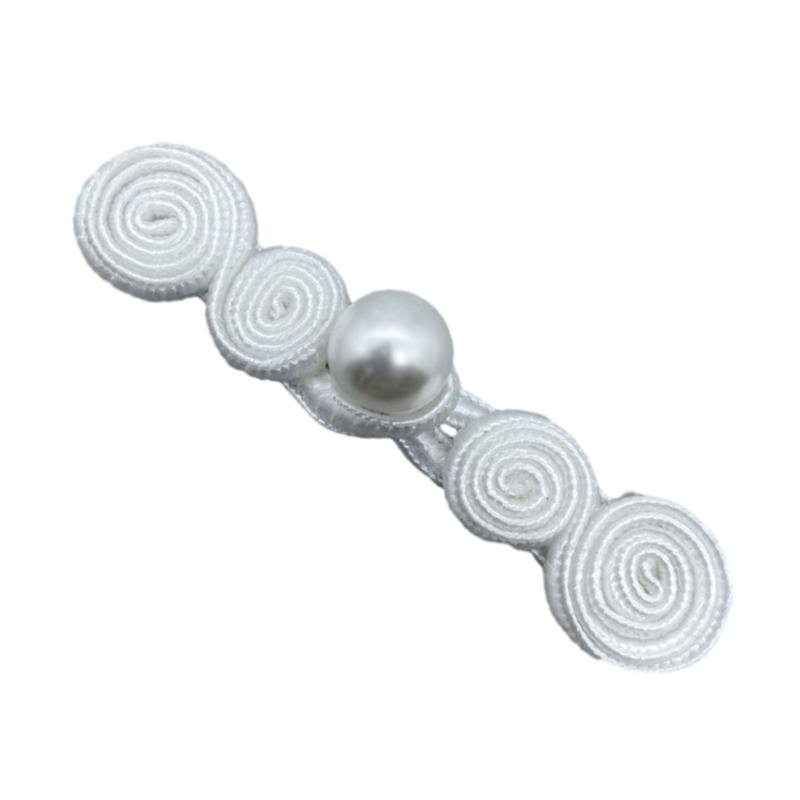 Hand Sewing Closure Button Fasteners Pearl Hook Closure Cheongsam Frog Pearl Buckle Buttons Elegant TangSuit Decoration