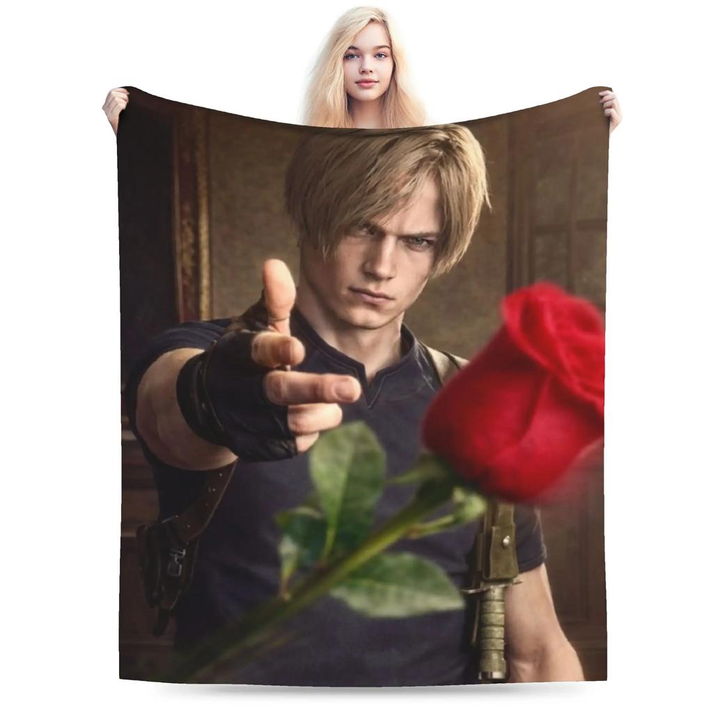 Leon Kennedy Resident Evil Blanket Cozy Soft Throw Blanket for Bed x Inch Multiple Sizes Quilt