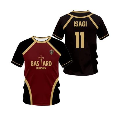 Dres Futsal Fotbal Motiv VL Replika Blue Lock Anime Bastard Munchen Summer Custom Muži Ženy Dětské Triko Sportovní Tričko