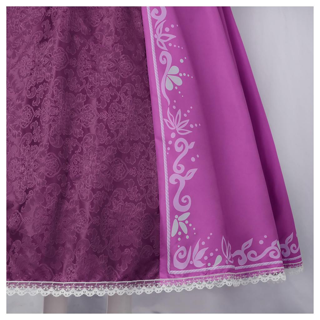 Midoriya Rapunzel Cosplay Costume, Princess Dress, Purple, Adult Halloween Costume, Long Dress with Lace (3XL)