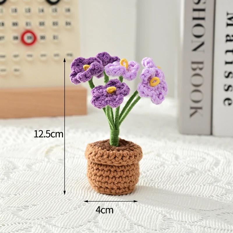 Pig Crochet Flower Decorative Flower Potted Kawaii Knitted Pot Flower Wedding Party Room Decor Potted Kawaii Knitted Pot Pig
