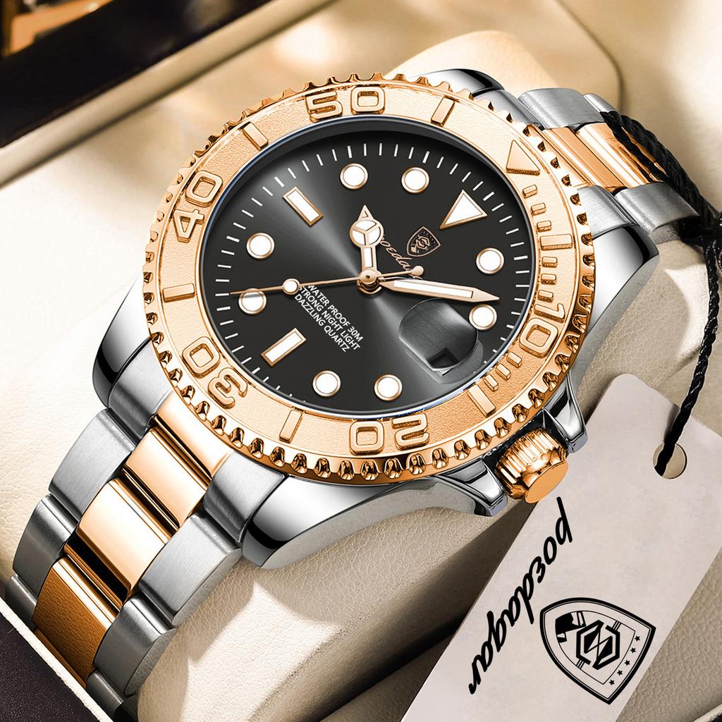 POEDAGAR Top Luxury Male Watch Waterproof Luminous Date Watch Stainless Steel Clock Sport Fashion Quartz Watches