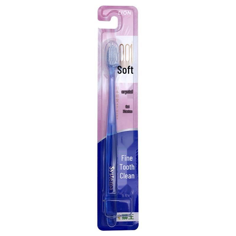 Japan Lion Fine Crystal Toothbrush - Soft Bristle, Small Head, Adult Single Pack