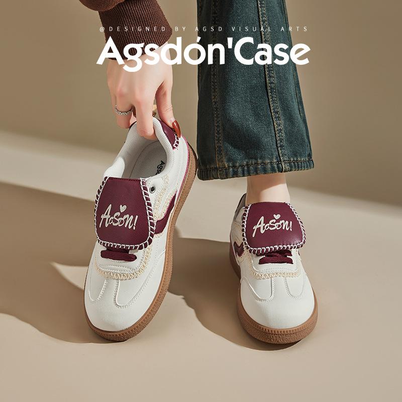Augustine flip cover German training shoes women's 2025 new summer casual flat Forrest Gump board shoes sports white shoes