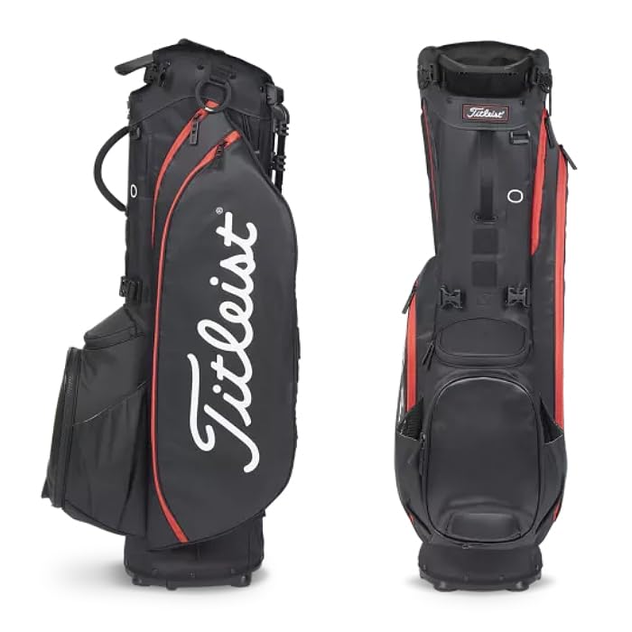 Titleist Players 5 Golf Caddy Bag for Men and Women, with Stand, 5 Compartments, Unisex, Fits 9-inch and 47-inch Clubs, 2.5kg, Black [Parallel Import]