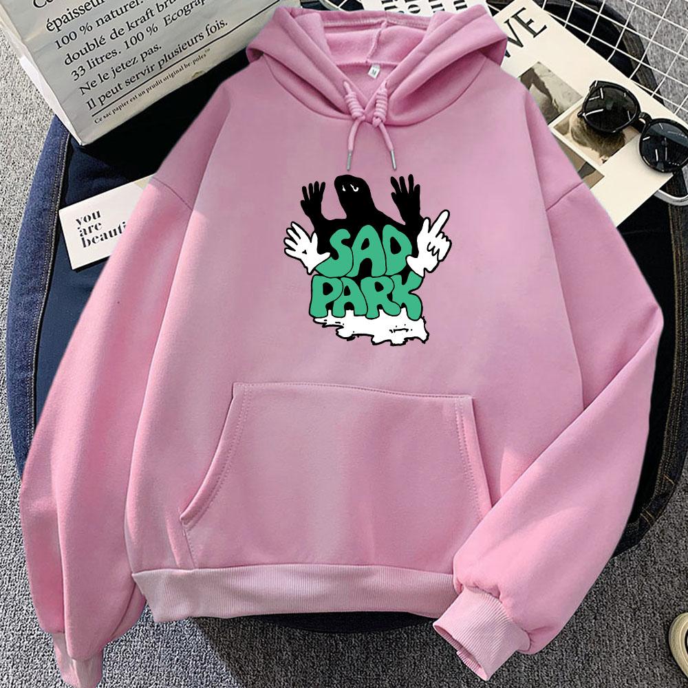 Women Clothes Band Sad Park Graphic Hoodies Casual Long Sleeve Harajuku Fashion Sweatshirts Moletom Winter Warm Hooded Pullovers