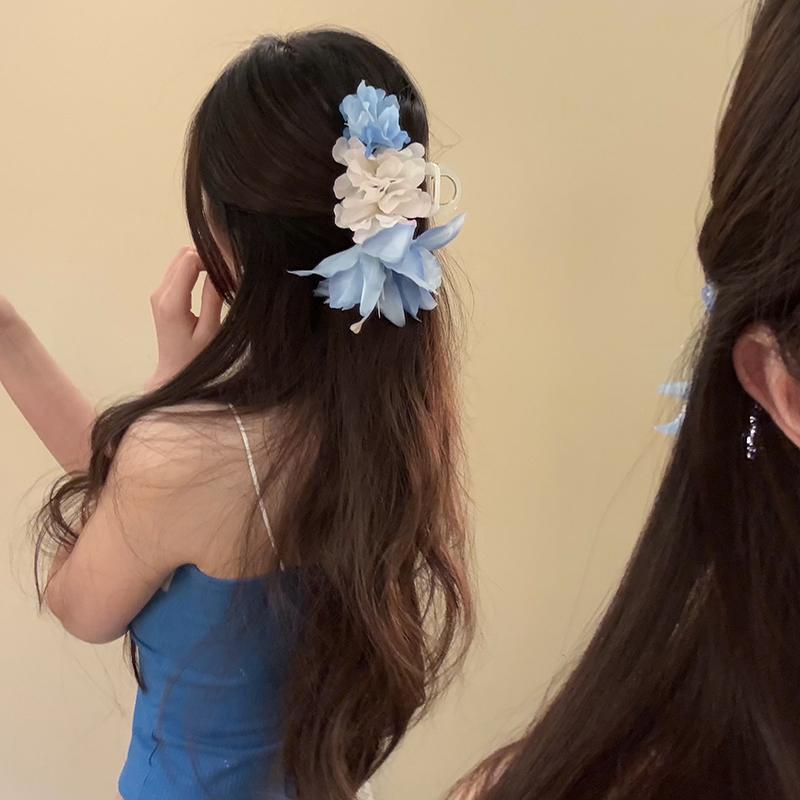 Early spring atmosphere acrylic fabric flower hairpin fashionable small fresh sweet grab clip hair versatile hair accessories women