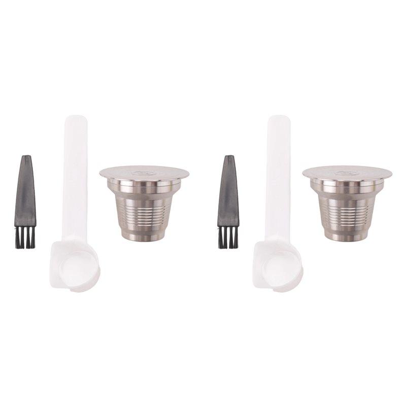 Premium-2X Reusable Refillable Coffee Capsule For LOR Coffee Maker Stainless Steel Filters LM8012 Machine