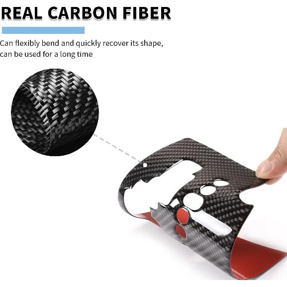 Real Soft Carbon Fiber Car Center Console Gear Shifter Panel Trim Frame Sticker,Fit for Toyota Old RAV4 2006-2012 Car Decoration Accessories (Black