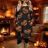 Women's Casual Printed Long Sleeve Neck Dress for Daily Wear