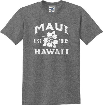 Maui Hawaii Fondato 1905 Ibisco Usurato T-shirt Unisex (S-5X)