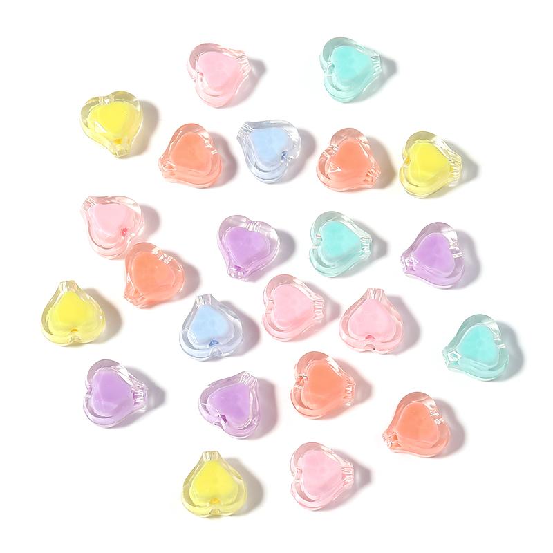 50pcs/lot Colored Acrylic Round Beads Loose Spacer Star Flower Pumpkin Bead For Girls DIY Charm Jewelry Making Bracelet Necklace