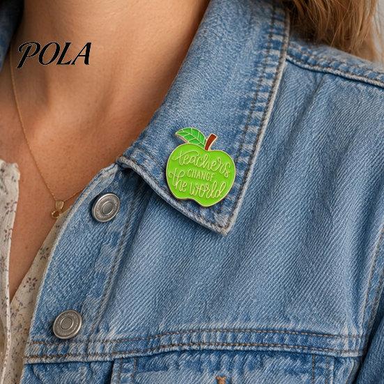 Brooch Pin, Enamel Teacher-Themed Fruit Shape Lapel Pin, Lightweight Outfit Badge for Teachers Day Graduation