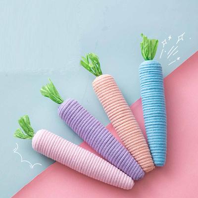 Jouet carotte mignon, Jouet de dentition et grattoir sonore, Gadget d'auto-divertissement et anti-stress pour chatons
