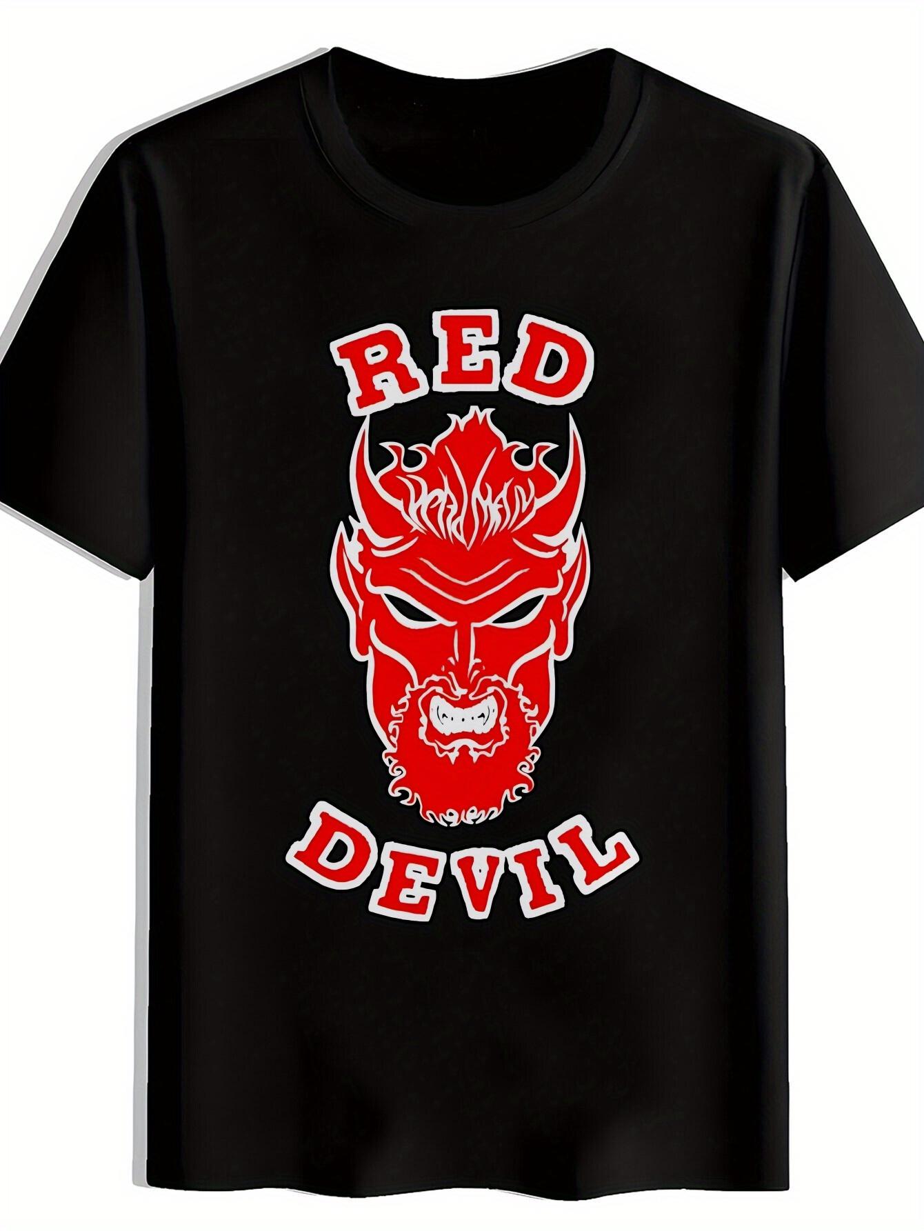 Red Devil Graphic T-shirt - Retro Rock Band Design XXXXL