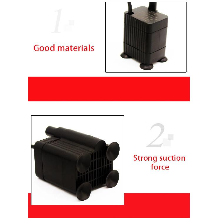 USB Bottom Suction Pump 5V 2.5W for Pet Water Dispenser Landscaping Circulating Fish Tank Landscape Decoration Small 1Pc