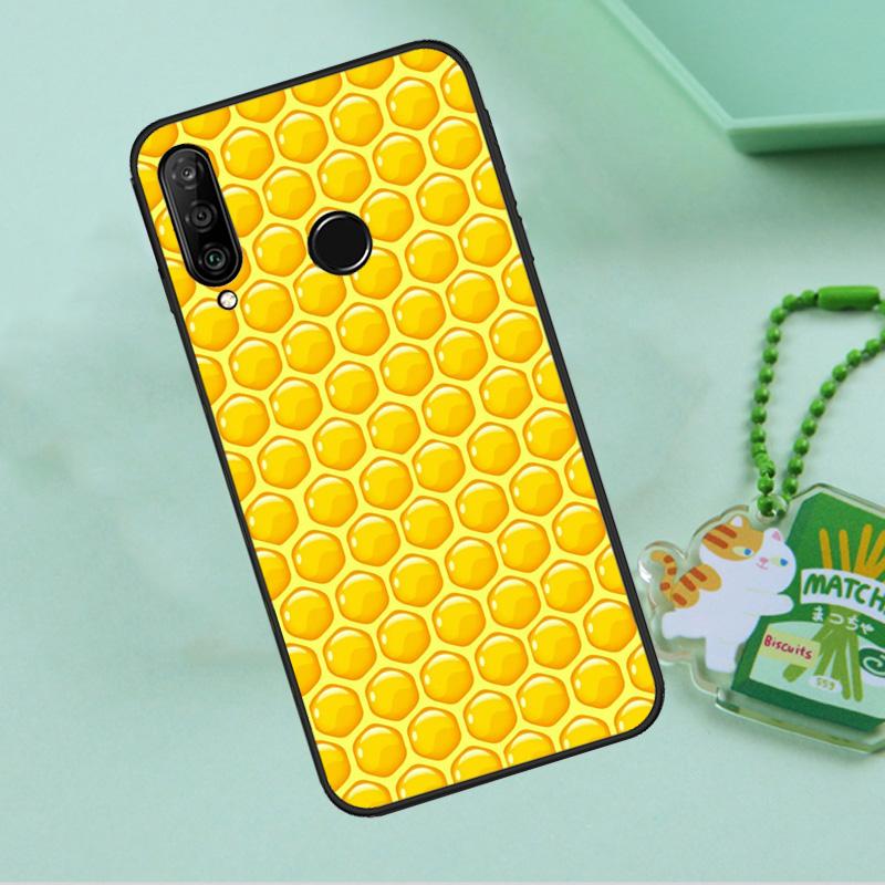 Golden Honeycomb Honey Bee For Huawei Nova 12i 12s 7i 8i 11i 9 10 SE Y90 Y60 Y70 Y72 Y61 Y91 P30 P40 Lite P60 Pro Case