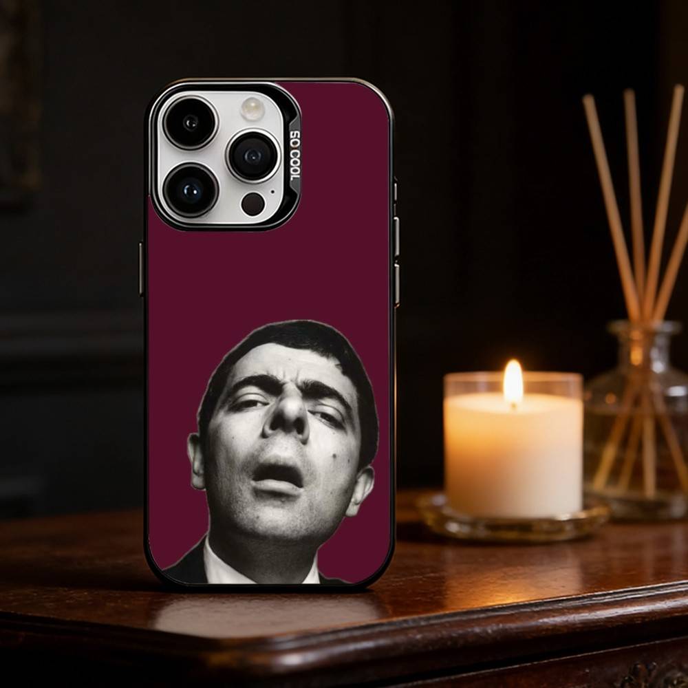 Funny Mr B- BeanS Phone Case For iPhone 17,16,15,14,13,12,11,Pro Max,Plus Candy Silver Cover