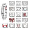 Y2K Zircon Cherry Bow Heart Butterfly Shiny Italian Charm Links Fit 9MM Bracelet Stainless Steel Jewelry DIY Making Jewelry
