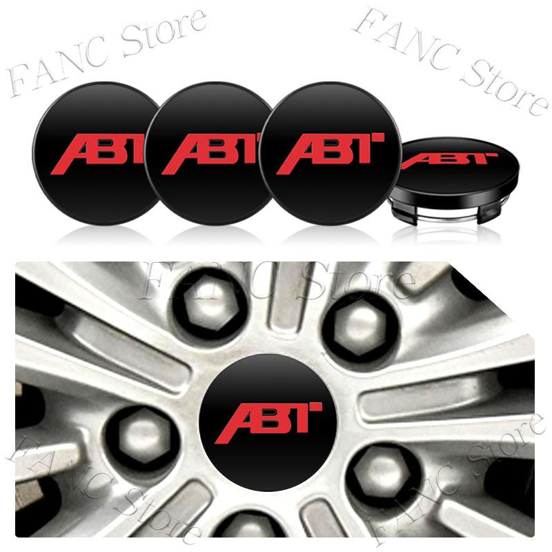 4Pcs 56/60mm ABT Emblem Car Wheel Center Hub Cap Rim Refit Dust-proof Badge Covers Sticker For Universal Car Styling Accessories