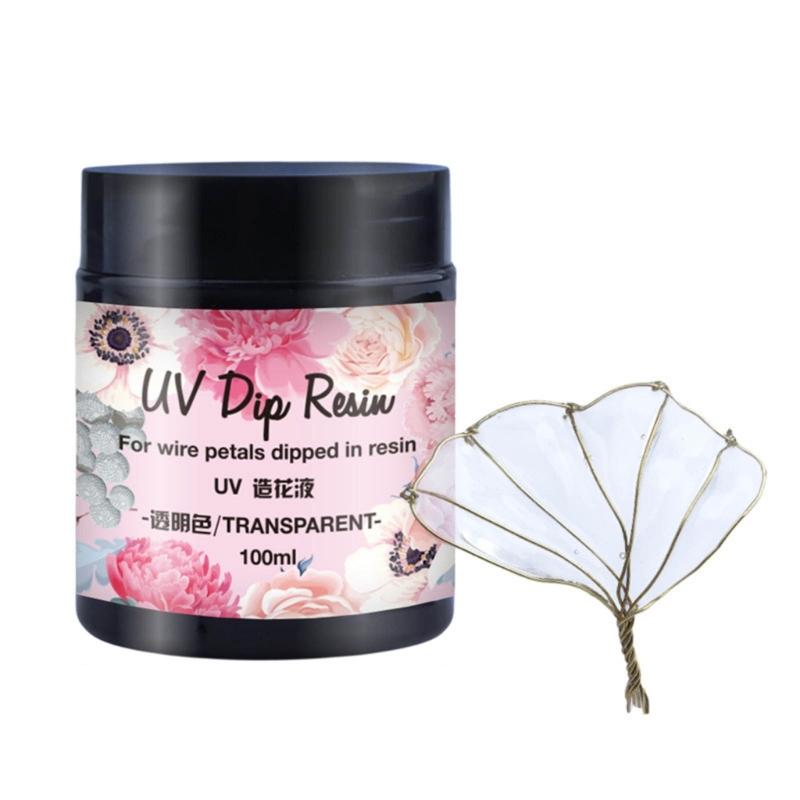 UV DIP Resin Glue Transparent UV Glue Ultraviolets Curing Flower Making Liquid DIY Hairpin Earring Resin Jewelry Making