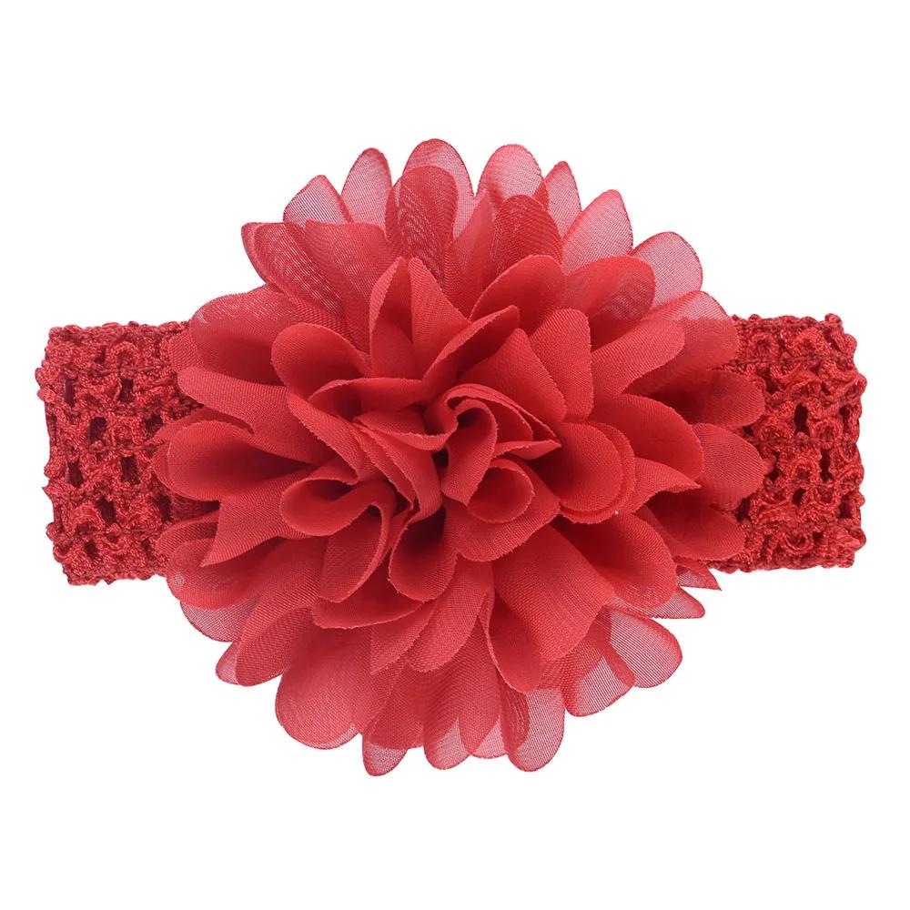 1Pieces Baby Girls Headbands Chiffon Big Flower Soft Strecth Hair Band Hair Accessories for Baby Girls Newborns Infants Toddlers