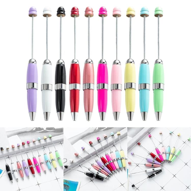 6x 1.0mm Writing Pen Beadable Ballpoint Pen Creative DIY Beaded Pen for Student
