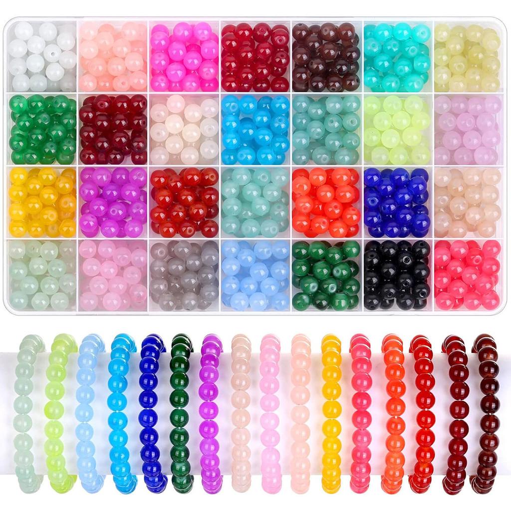 6Mm Glass Jelly Double Bead Set Glass Beads Beaded Diy Jewelry Accessories Glass Beads