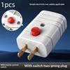 2 Prong Electric Power Plug With On Off Switch And Thick Pure Copper Pins 10A 250V For Home Office Daily Use