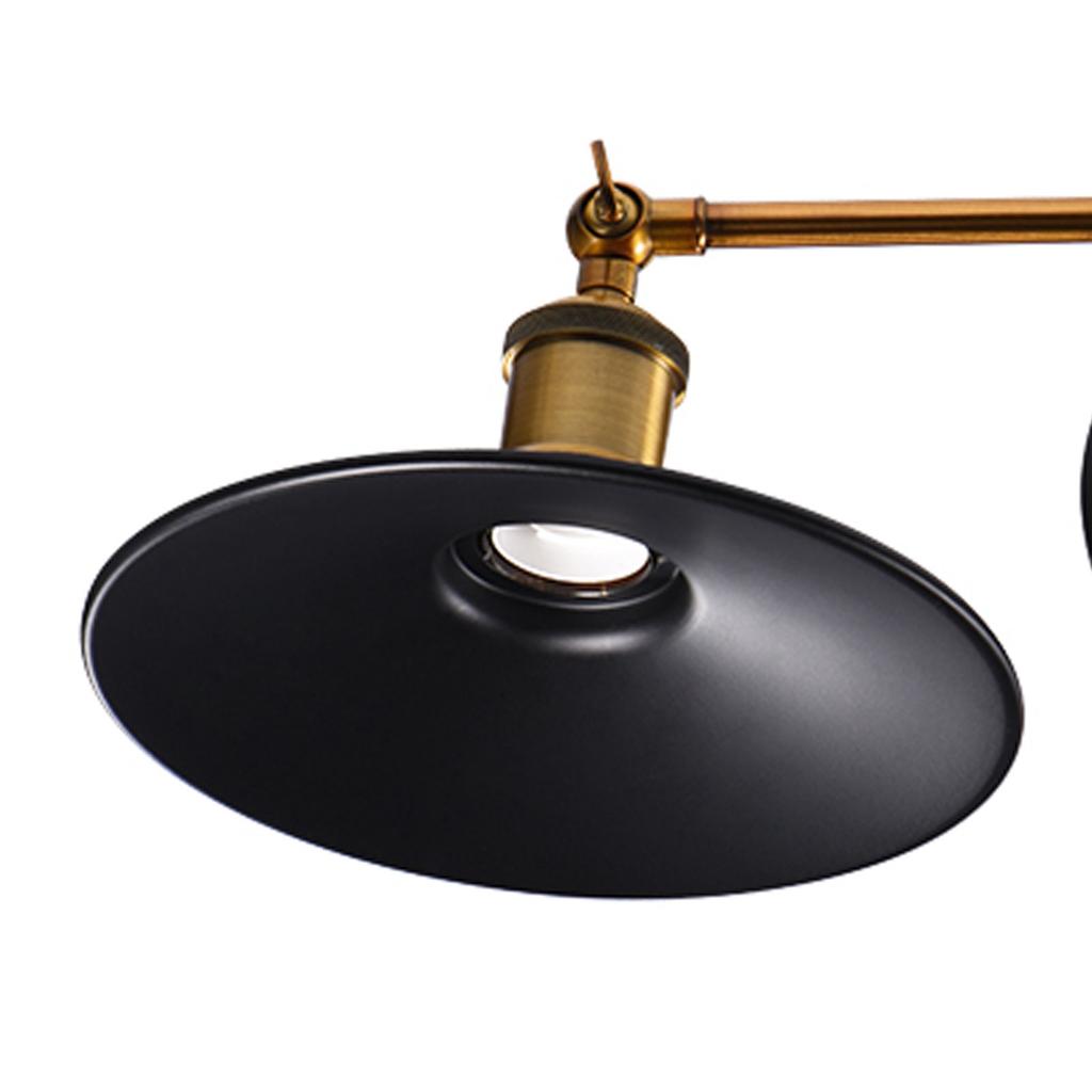 Vintage Industrial E27 Wall Light Lamp Holder with Lampshade for Home Hotel Decor (Double Head)
