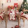 Amazon Christmas Day Decoration Tassel Table Tablecloth Yarn Jacquard Red Elk Christmas Tree Table Flag