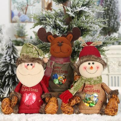 Neue Große Niedliche Weihnachtspuppe Süßigkeitentaschen Weihnachtsmann-Ornament Weihnachtsgeschenktaschen Xmas Kinder G