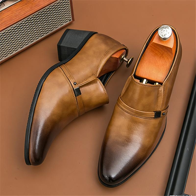 New British Designer Black Brown Pointed Cuban Shoes for Men Formal Wedding Prom Dress Homecoming Pageant  Zapatillas Hombre