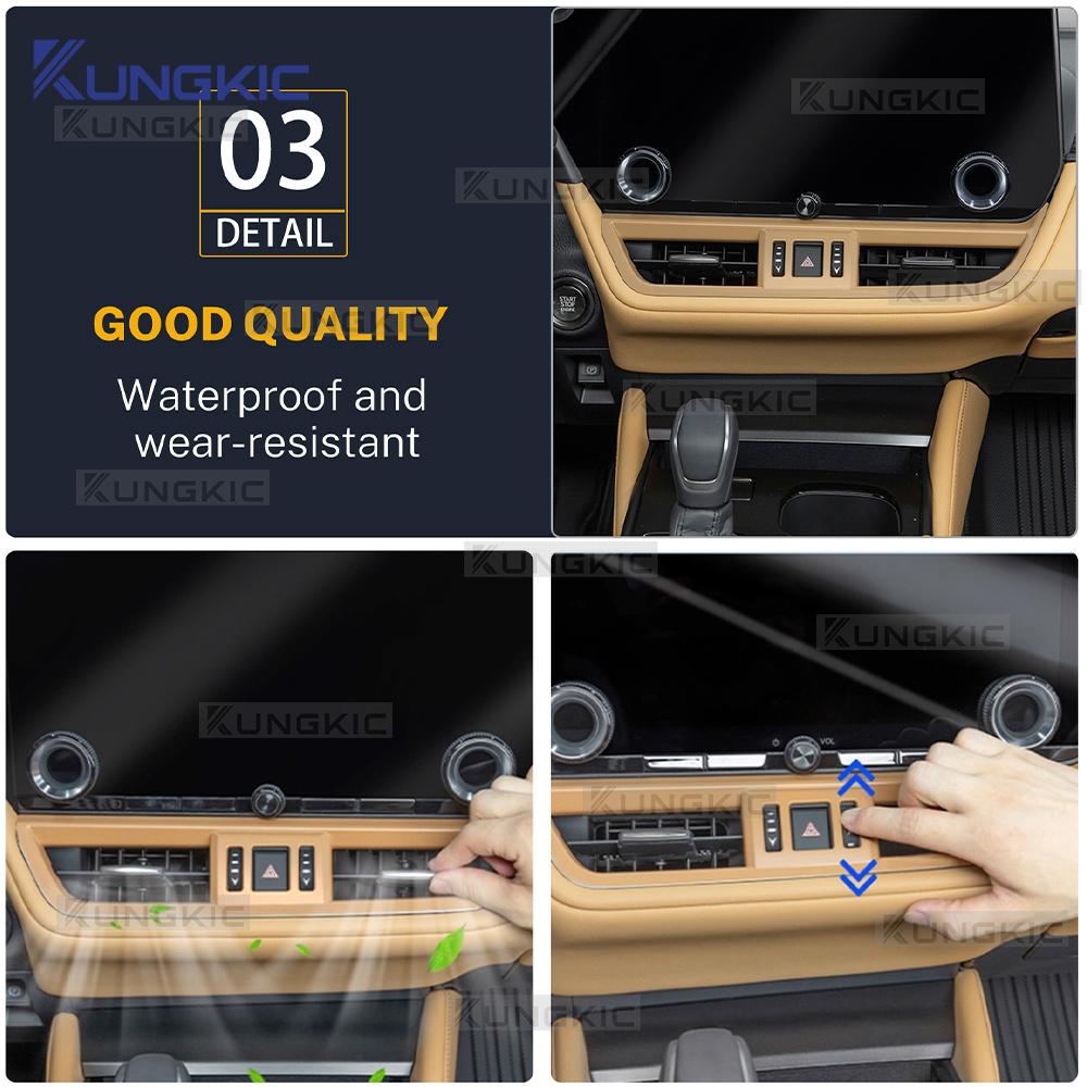 For Lexus ES 2025 Center Console Air Vent Outlet Frame Cover Brown Carbon Fiber ABS Interior Accessories High Quality Auto Parts