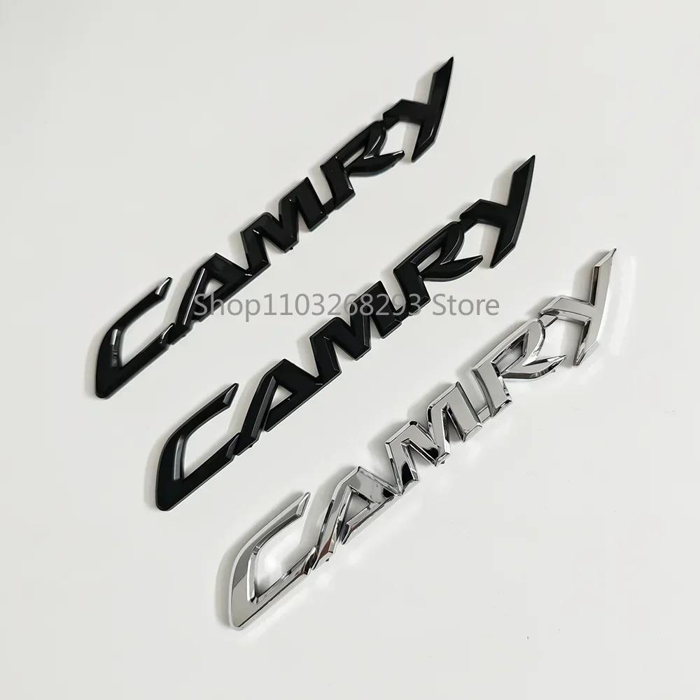 3D Silver Black Alphabet Badge Logo Stickers for Toyota Camry Boot Rear Emblems Decorative Modification Car Accessories