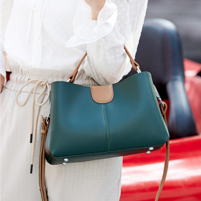 Genți de mână ocazionale pentru femei, genți tip găleată cu mai multe straturi de capacitate mare, genți de damă simple, cu un singur umăr, tip crossbody Tide