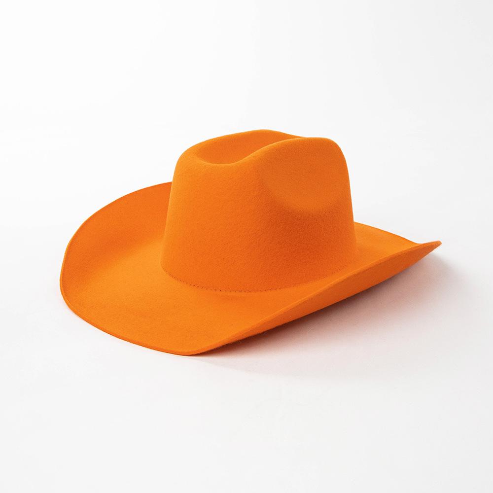 USPOP Chapeau de Cowboy 100% Laine Unisexe Chapeau Feutre à Large Bord Couleur Unie Style Fedora Classique Plusieurs Tailles S–XL Automne Hiver