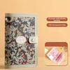 A6 Cash Budget Ledger Flower Printed Leather Savings Book Button Notebook for Money  Office