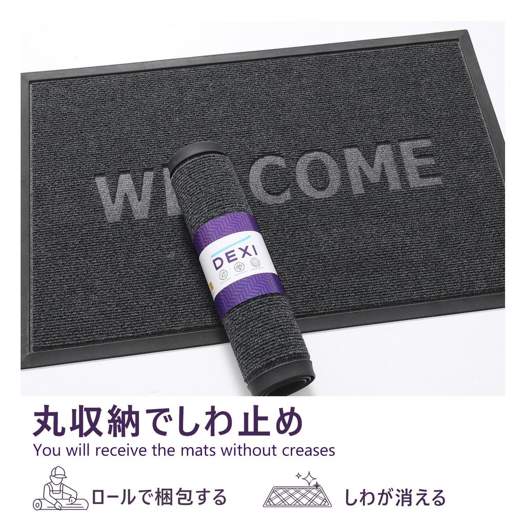 DEXI Entrance Mud Water WELCOME Welcome Door For Use Mat, Outdoor/Indoor, Remover, Absorbent, Anti-Slip, Durable, Washable, Mat, Stylish, Rubber,