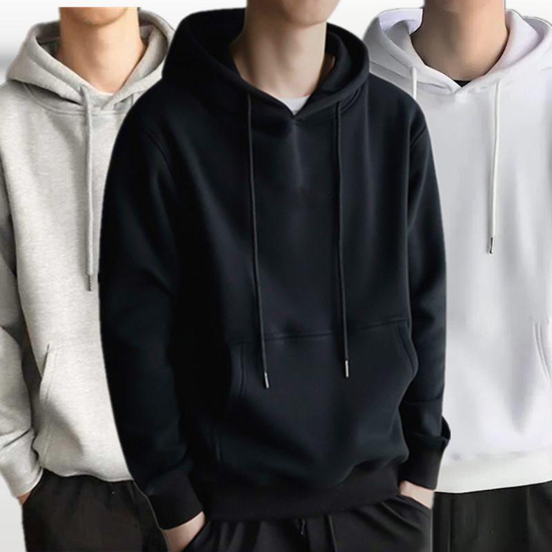 Men's Versatile Fleece-Lined Hoodie - Casual, Loose Fit for Autumn and Winter