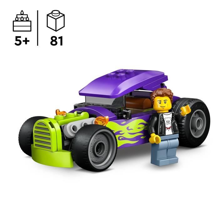 LEGO Stadt 60485 Der Hot Rod - Spielzeug Rennwagen - Feinmotorik - Geschenk für 5-Jährige