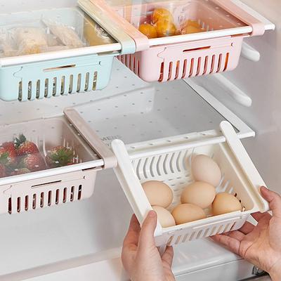 Caja de almacenamiento de alimentos y frutas para cocina, organizador de plástico transparente para refrigerador, estante deslizante, cajón, soporte para estante, cajón para refrigerador