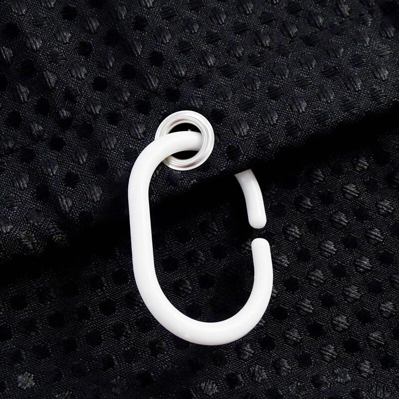 Yicang Black Waffle Weave Jacquard Shower Curtain