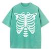 Skull Bone Pattern Design Print Tee Shirt Cotton Soft T Shirt Originality Breathable T-Shirts Art Fashion Short Sleeved